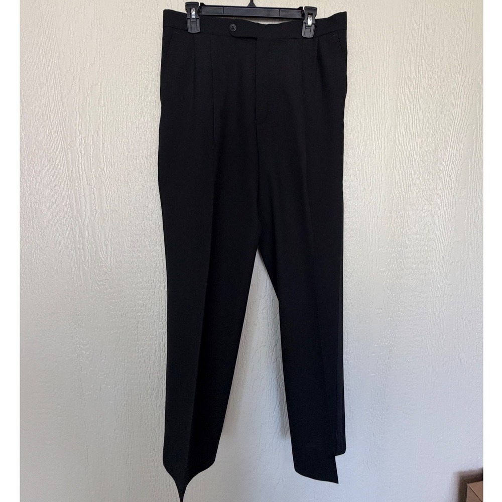 Barry Manufacturing Mens Black Pleated Dress Pants Trousers 32x31.5 Costa Rica